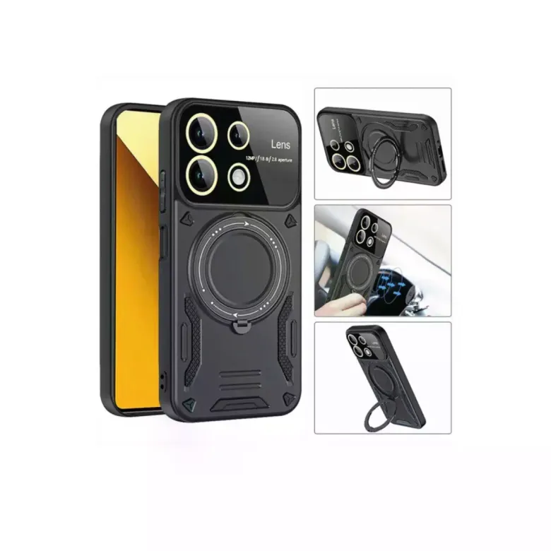 Xiaomi Redmi 13c Kılıf Joy Lens Standlı Kapak - Mor