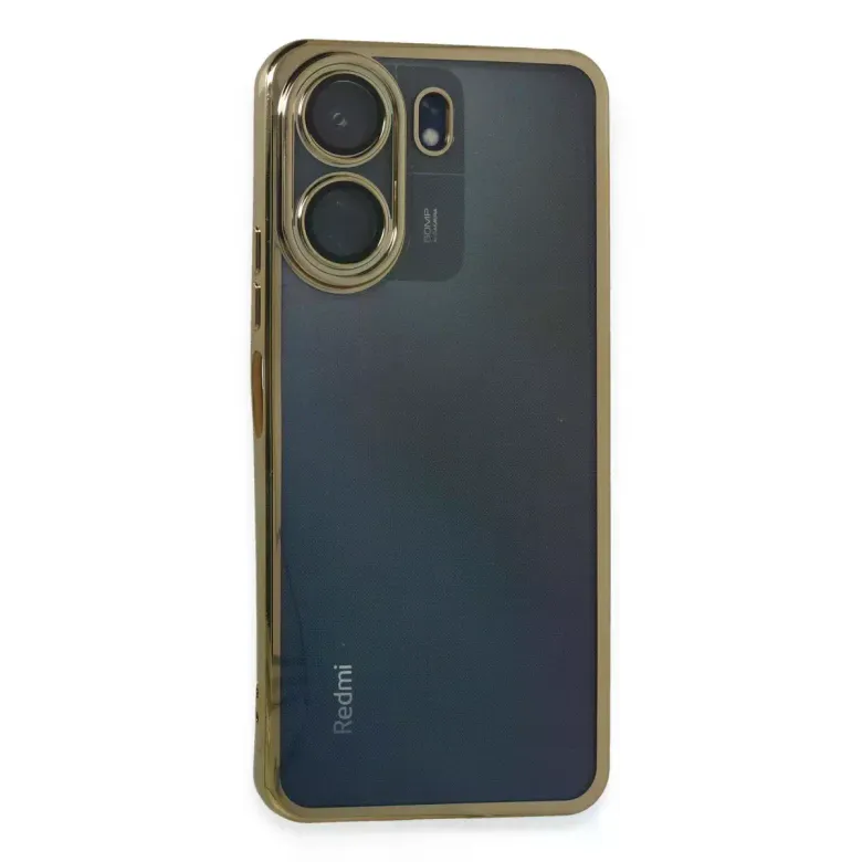 Xiaomi Redmi 13c Kılıf Razer Lensli Silikon - Gold