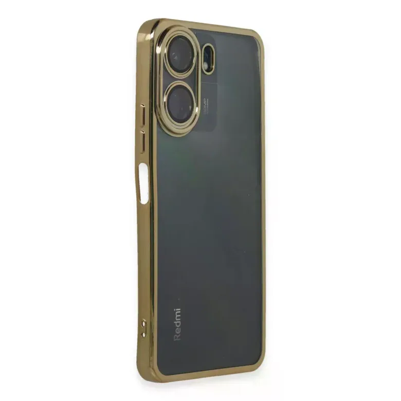 Xiaomi Redmi 13c Kılıf Razer Lensli Silikon - Gold