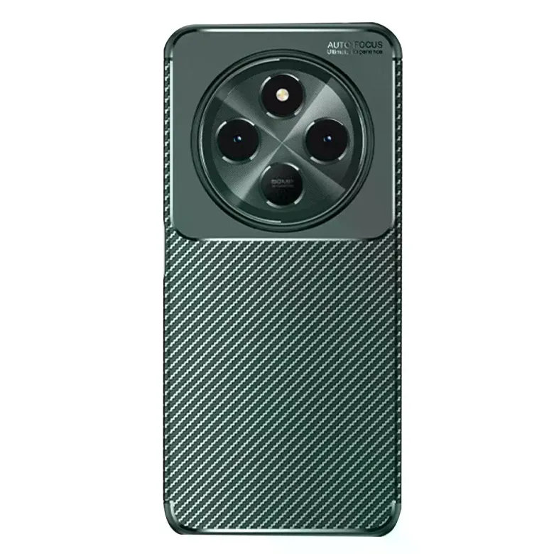 Xiaomi Redmi 14c Kılıf Auto Focus Karbon Kapak - Koyu Yeşil