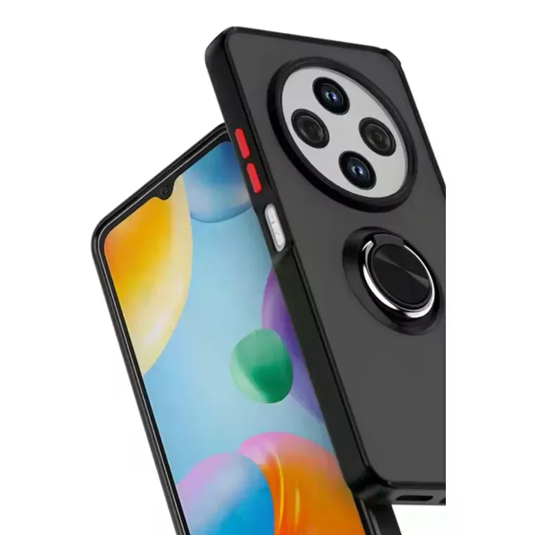 Xiaomi Redmi 14c Kılıf Montreal Yüzüklü Silikon Kapak - Siyah