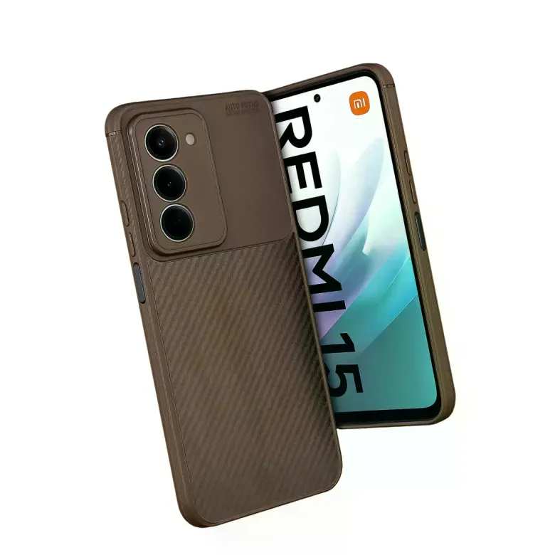 Xiaomi Redmi 15 4g Auto Focus Karbon Kapak - Kahverengi
