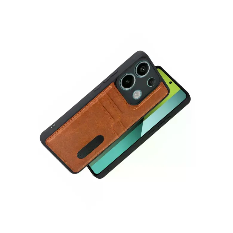 Xiaomi Redmi 15c 4g Sara Kartvizitli Deri Kılıf - Taba