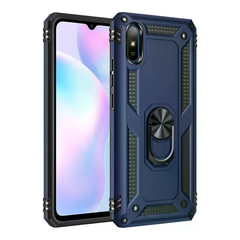 Xiaomi Redmi 9a Kılıf Sofya Yüzüklü Silikon Kapak - Lacivert