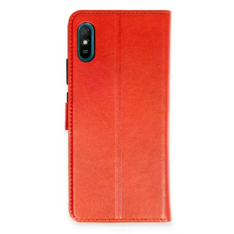 Xiaomi Redmi 9a Kılıf Trend S Plus Kapaklı Kılıf - Kırmızı