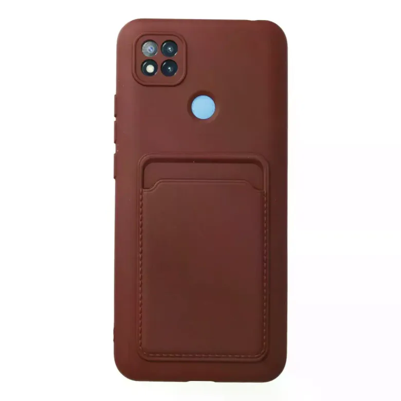 Xiaomi Redmi 9C Kılıf Kelvin Kartvizitli Silikon - Bordo