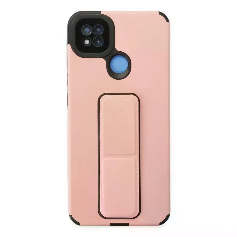 Xiaomi Redmi 9c Kılıf Mega Standlı Silikon - Pudra