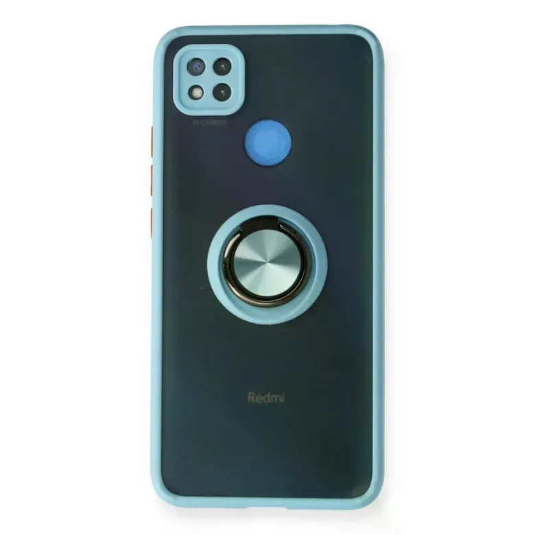 Xiaomi Redmi 9C Kılıf Montreal Yüzüklü Silikon Kapak - Buz Mavi
