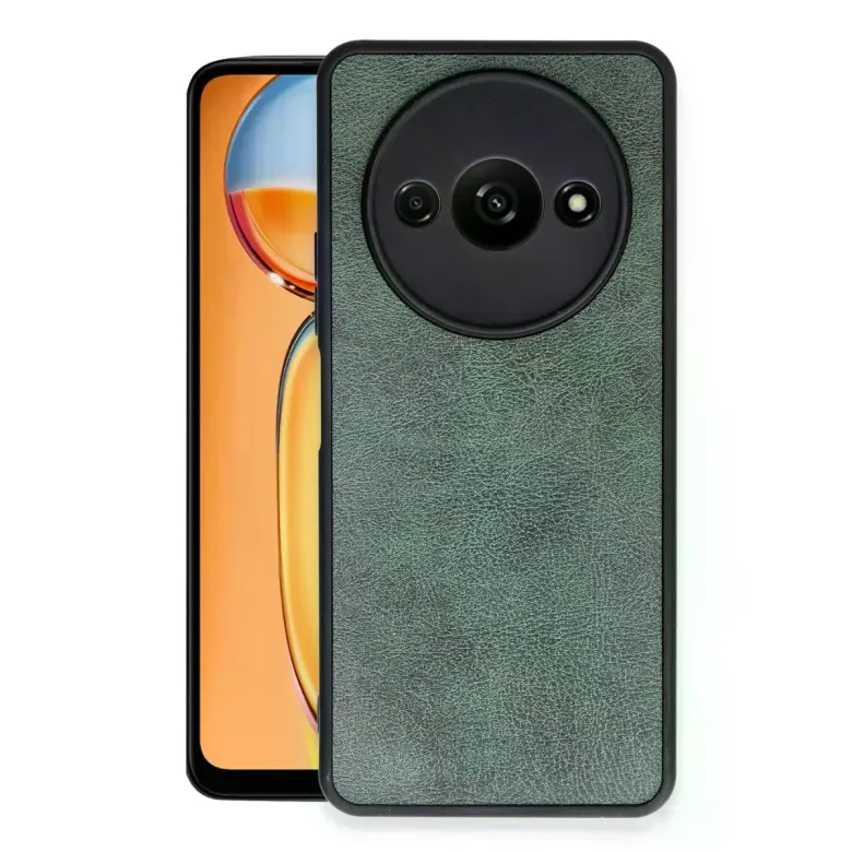 Xiaomi Redmi A3 4g Kılıf Aras Deri Kapak - Koyu Yeşil