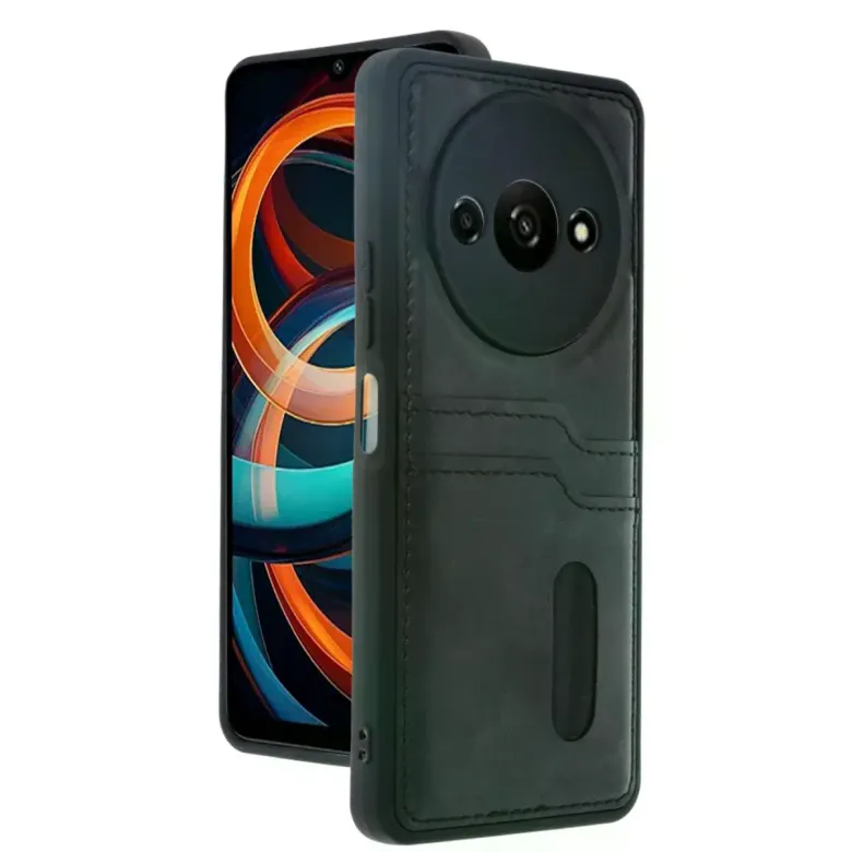 Xiaomi Redmi A3 4g Kılıf Sara Kartvizitli Deri Kılıf - Siyah