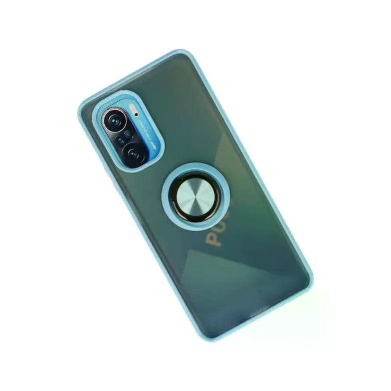 Xiaomi Redmi K40 Kılıf Montreal Yüzüklü Silikon Kapak - Buz Mavi