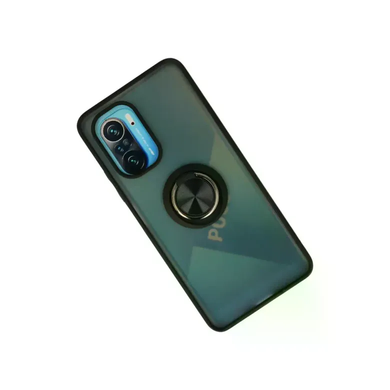 Xiaomi Redmi K40 Kılıf Montreal Yüzüklü Silikon Kapak - Siyah