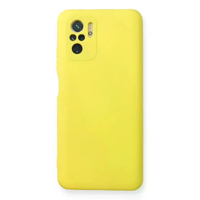 Xiaomi Redmi Note 10 Kılıf Nano içi Kadife Silikon - Sarı