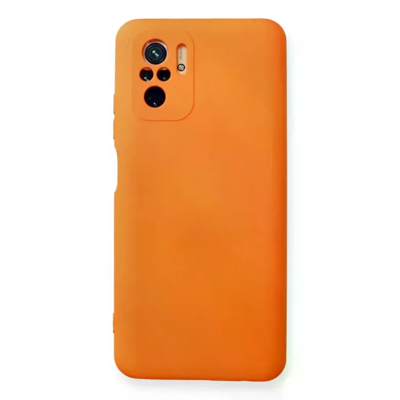 Xiaomi Redmi Note 10 Kılıf Nano içi Kadife Silikon - Turuncu