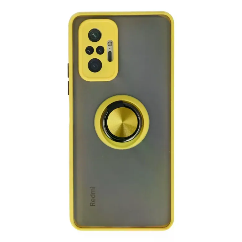 Xiaomi Redmi Note 10 Pro Kılıf Montreal Yüzüklü Silikon Kapak - Sarı