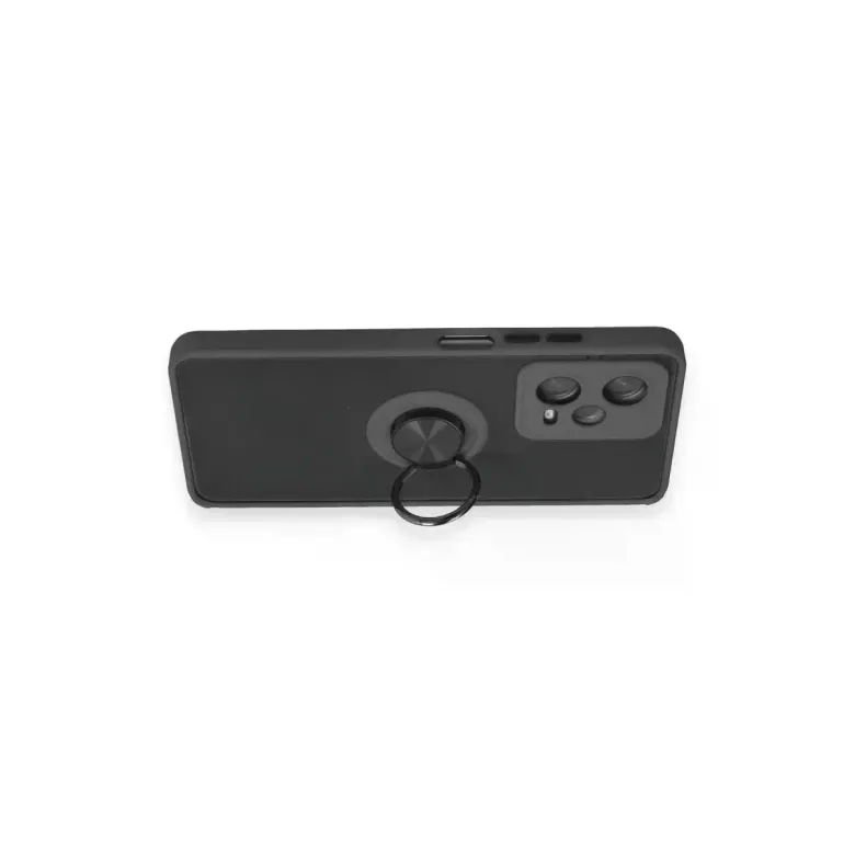 Xiaomi Redmi Note 12 5G Kılıf Montreal Yüzüklü Silikon Kapak - Siyah