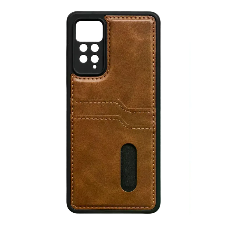 Xiaomi Redmi Note 12 Pro 4g Kılıf Sara Kartvizitli Deri Kılıf - Taba