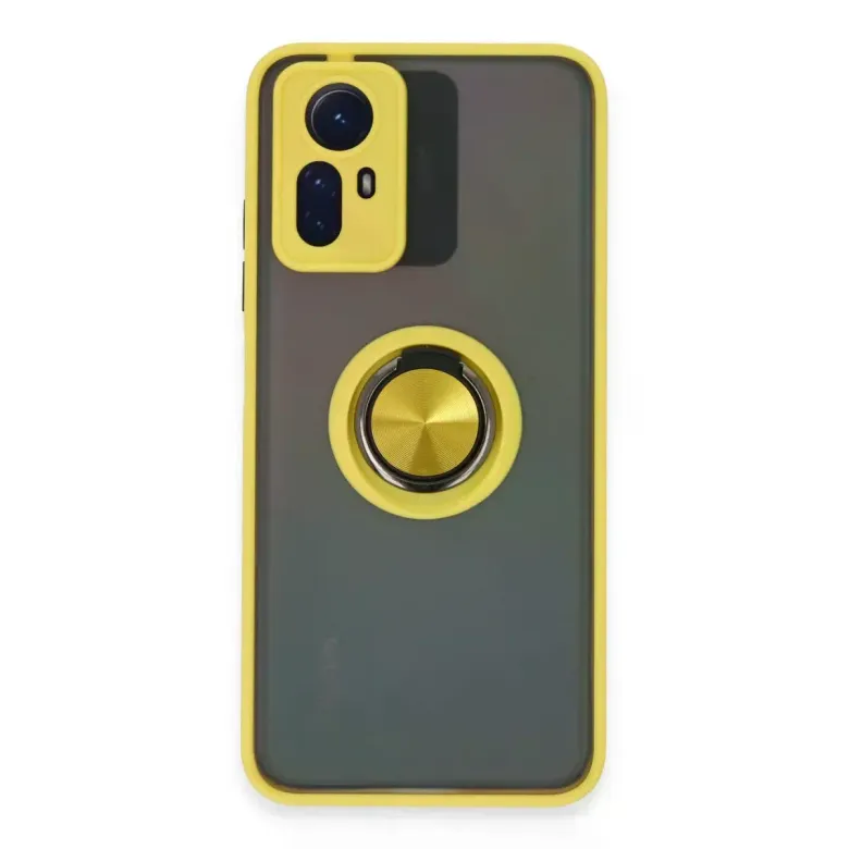 Xiaomi Redmi Note 12S Kılıf Montreal Yüzüklü Silikon Kapak - Sarı