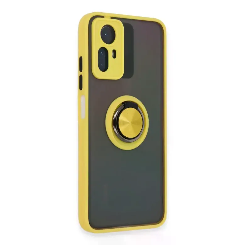 Xiaomi Redmi Note 12S Kılıf Montreal Yüzüklü Silikon Kapak - Sarı