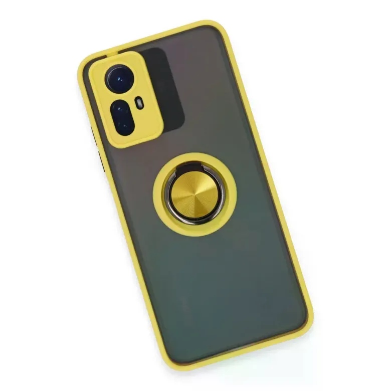 Xiaomi Redmi Note 12S Kılıf Montreal Yüzüklü Silikon Kapak - Sarı