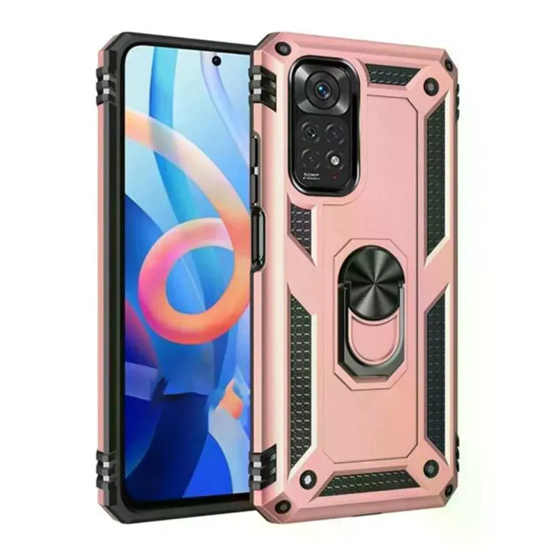 Xiaomi Redmi Note 12S Kılıf Sofya Yüzüklü Silikon Kapak - Rose