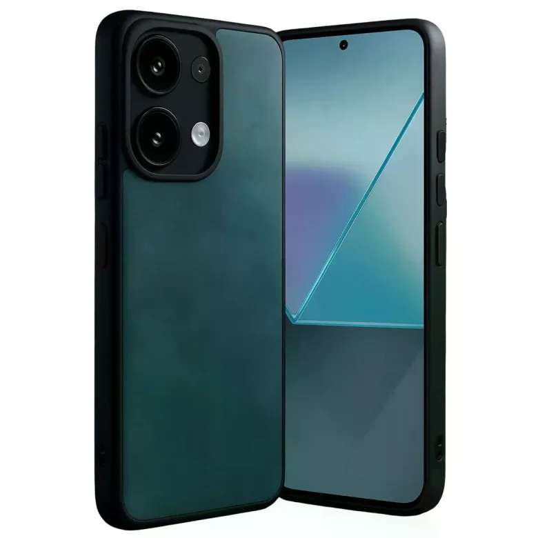 Xiaomi Redmi Note 13 4g Kılıf Aras Deri Kapak - Koyu Yeşil