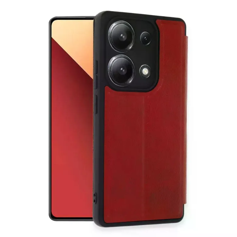 Xiaomi Redmi Note 13 4g Kılıf Flip Cover - Kırmızı