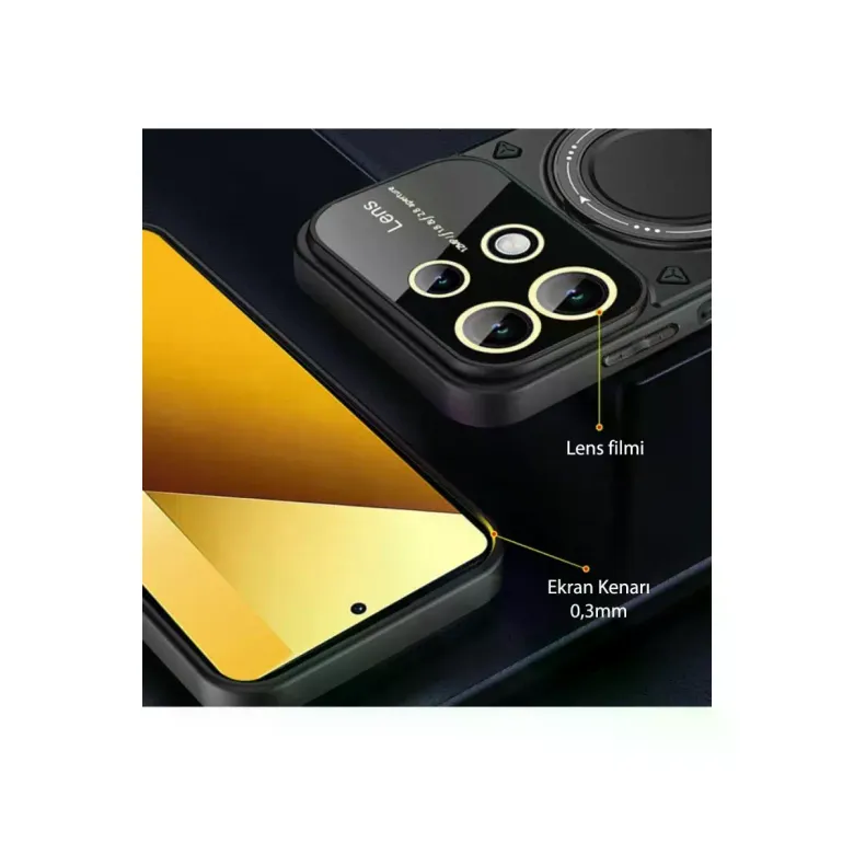 Xiaomi Redmi Note 13 4g Kılıf Joy Lens Standlı Kapak - Kırmızı