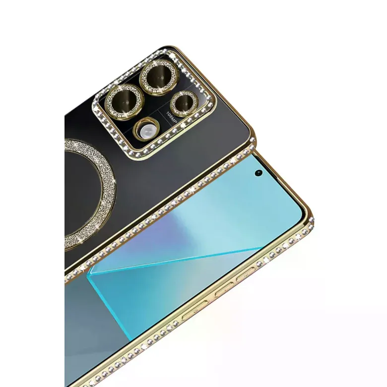 Xiaomi Redmi Note 13 Pro 4g Joke Simli Magneticsafe Kılıf - Gold