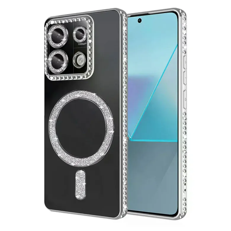 Xiaomi Redmi Note 13 Pro 4g Joke Simli Magneticsafe Kılıf - Gümüş