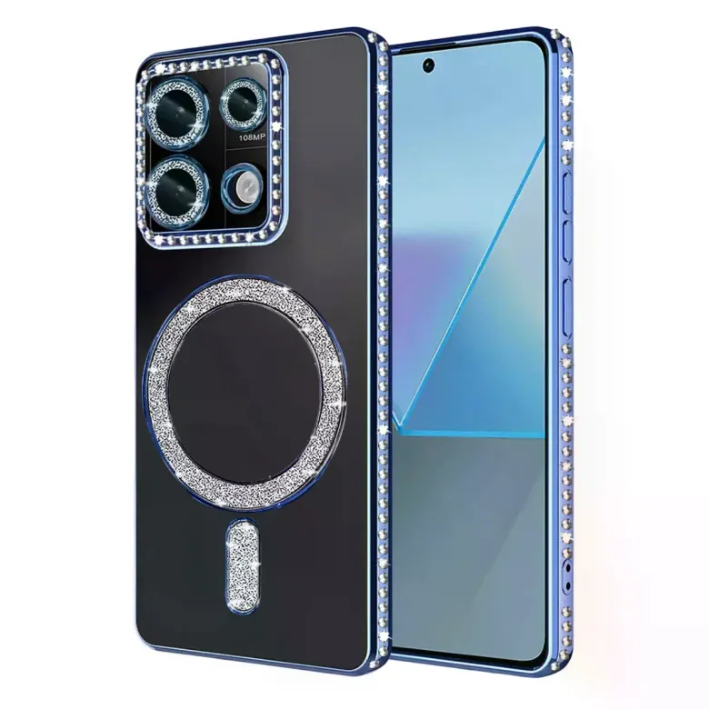 Xiaomi Redmi Note 13 Pro 4g Joke Simli Magneticsafe Kılıf - Mavi