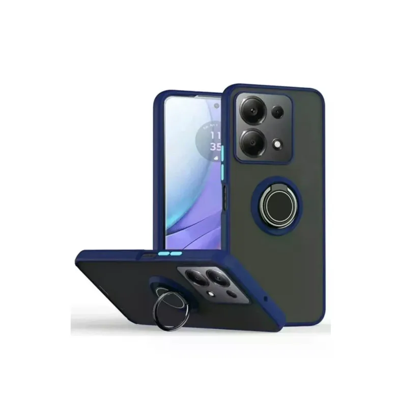Xiaomi Redmi Note 13 Pro 5g Kılıf Montreal Yüzüklü Silikon Kapak - Lacivert