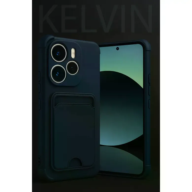 Xiaomi Redmi Note 14 4g Kelvin Kartvizitli Silikon - Koyu Yeşil