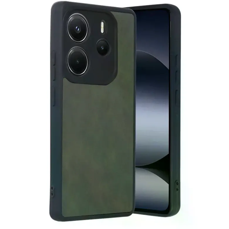 Xiaomi Redmi Note 14 4g Kılıf Aras Deri Kapak - Koyu Yeşil