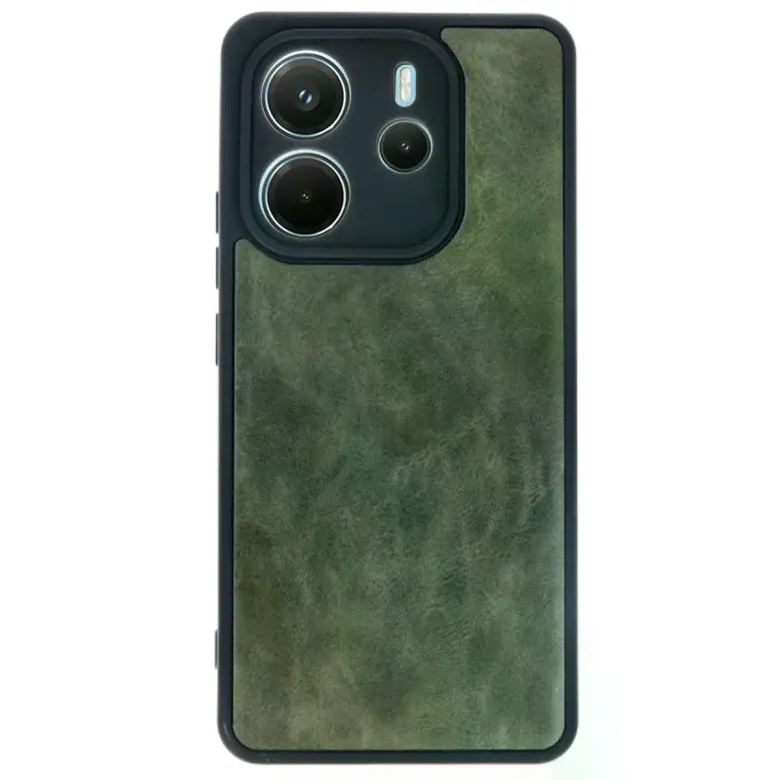 Xiaomi Redmi Note 14 4g Kılıf Aras Deri Kapak - Koyu Yeşil