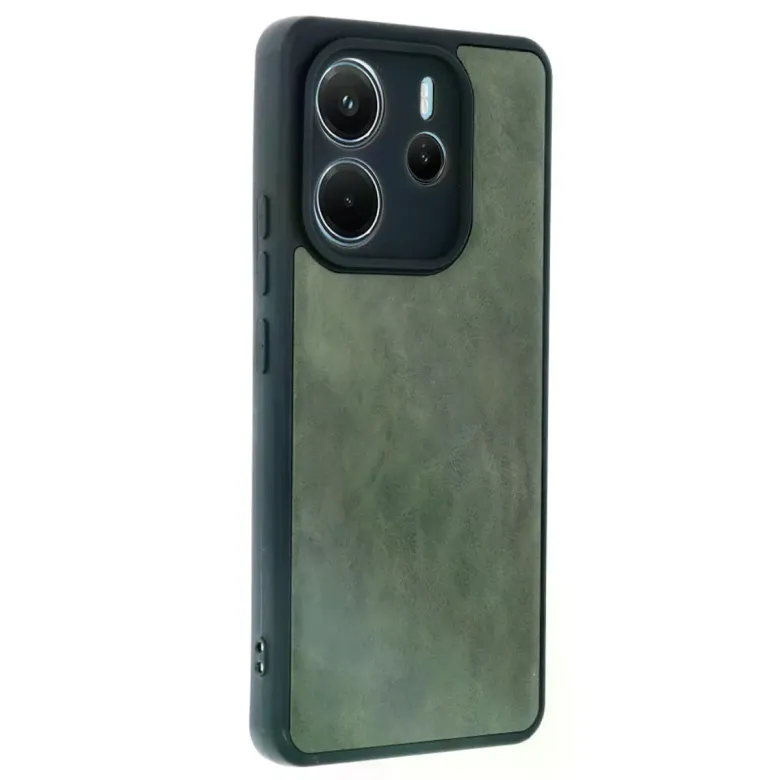 Xiaomi Redmi Note 14 4g Kılıf Aras Deri Kapak - Koyu Yeşil