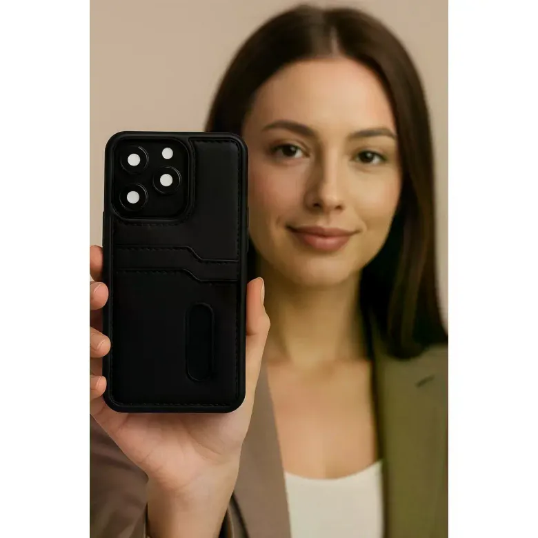 Xiaomi Redmi Note 14 4g Kılıf Sara Kartvizitli Deri Kılıf - Kırmızı