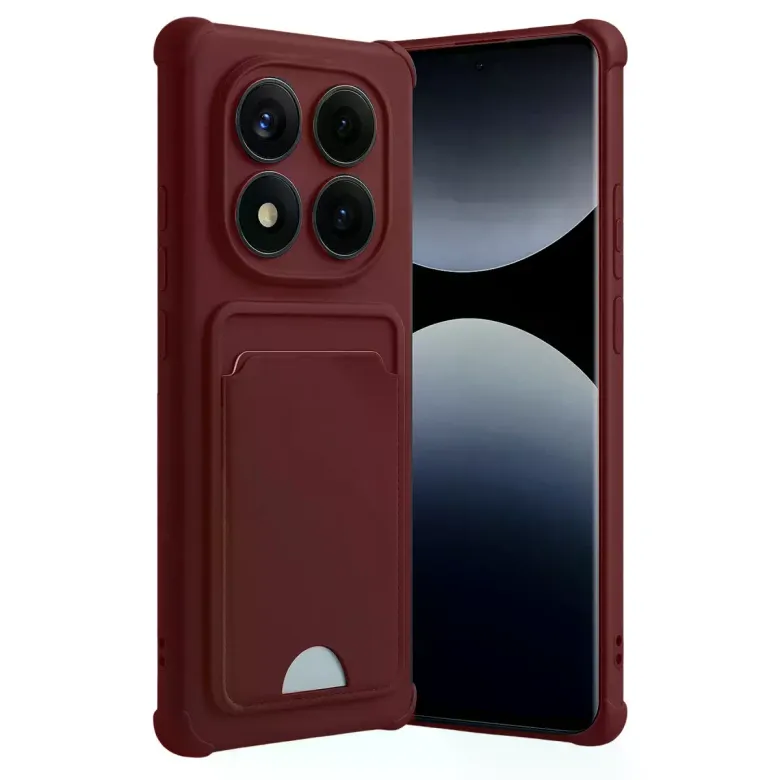 Xiaomi Redmi Note 14 Pro 4g Kelvin Kartvizitli Silikon - Bordo