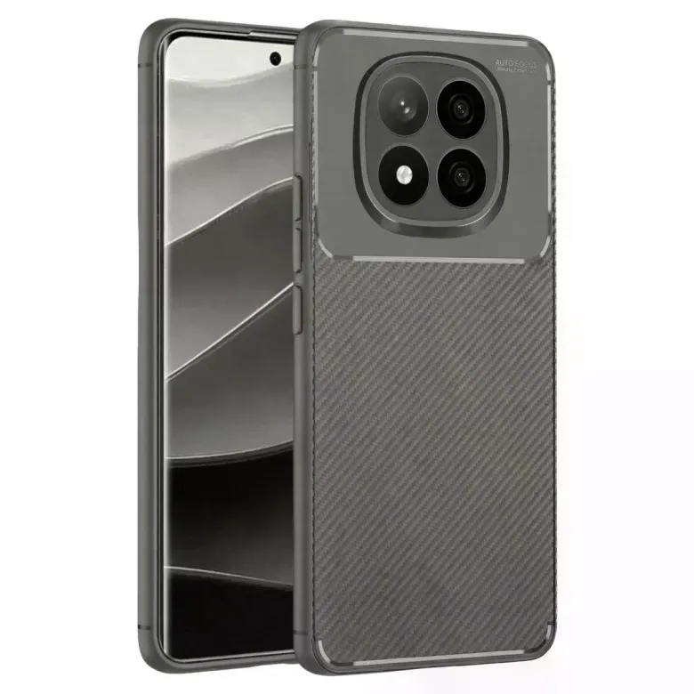 Xiaomi Redmi Note 14 Pro Plus Kılıf Auto Focus Karbon Kapak - Gri