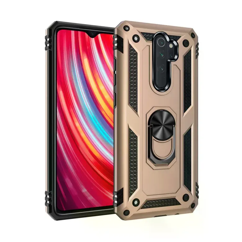 Xiaomi Redmi Note 8 Pro Kılıf Sofya Yüzüklü Silikon Kapak - Gold