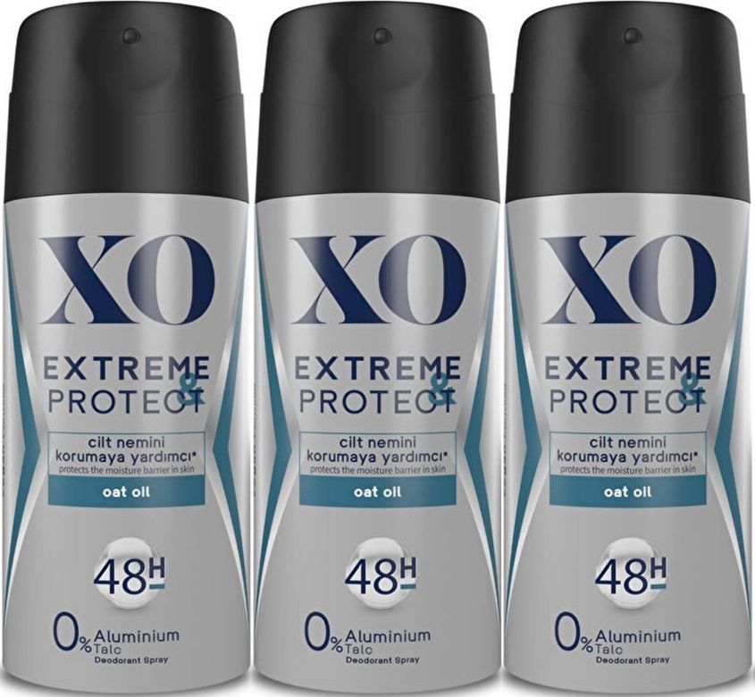 XO Deodorant 150ML Men-Erkek Extreme & Protect (3 Lü Set)