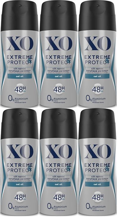 XO Deodorant 150ML Men-Erkek Extreme & Protect (6 Lı Set)
