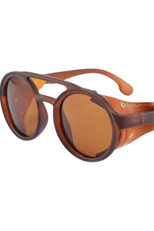 XTLL245473-01 Unisex Retro Steampunk Yuvarlak Güneş Gözlüğü