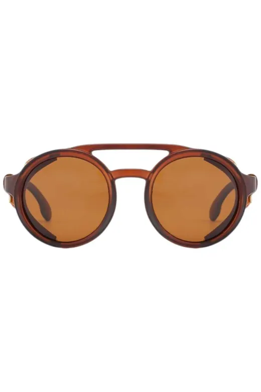 XTLL245473-01 Unisex Retro Steampunk Yuvarlak Güneş Gözlüğü