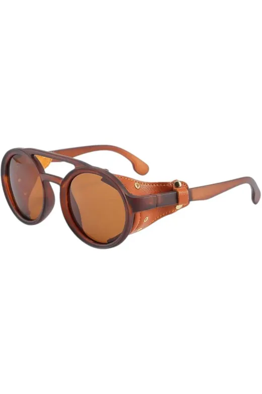 XTLL245473-01 Unisex Retro Steampunk Yuvarlak Güneş Gözlüğü