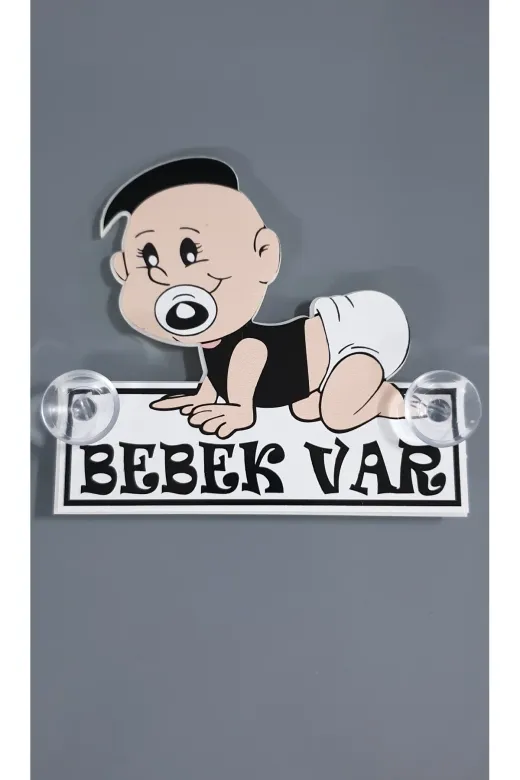 Yalova Oto Aksesuar YLVBBK Arabada Bebek Var Araba Stickeri Fanatik Bebek Pleksi Vantuzlu