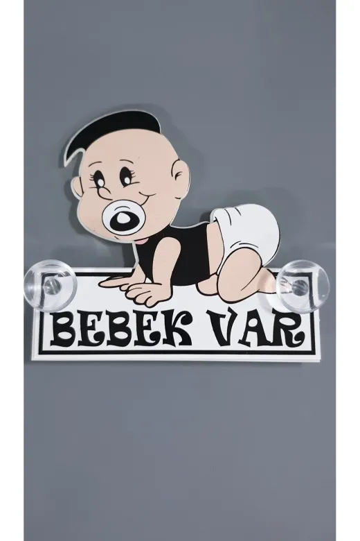 Yalova Oto Aksesuar YLVBBK Arabada Bebek Var Araba Stickeri Fanatik Bebek Pleksi Vantuzlu