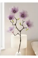 yapay çiçek evi 1 adet lila manolya 5 dallı 55 cm ev vazo dekor SEVGİLİLER GÜNÜ