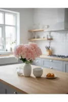 yapay çiçek evi Yapay Çiçek 5 Dal Ortanca Demeti Uçuk Pembe