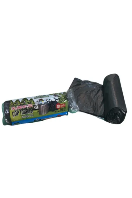 YAŞAT Plastik J800 Endüstriyel Jumbo Boy Çöp Torbası Siyah 10Lu 80 X 110 Cm